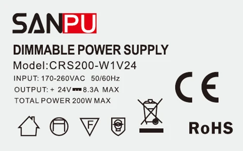 SANPU регулируемый светодиодный трансформатор 24 V 8A 200 W Triac& 0-10 V Dimming 2в1 источник питания 24VDC 220 V 230 V AC/DC 24 вольт трансформатор освещения