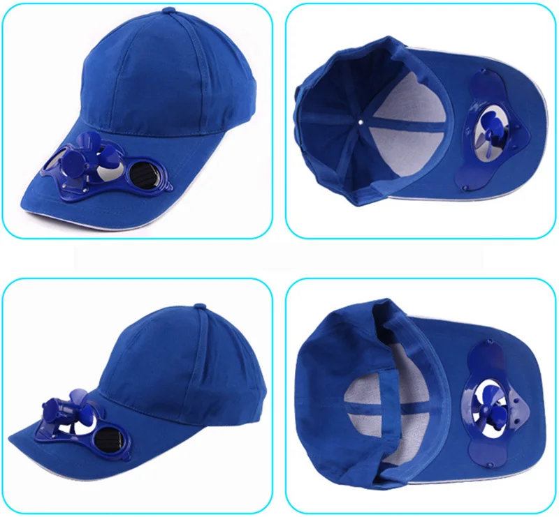 Summer Women Men Solar Panel Powered Fan Cooling Baseball Cap Fashion Unisex  Switch Fan Cool Outdoor Caps CP0016 (11)