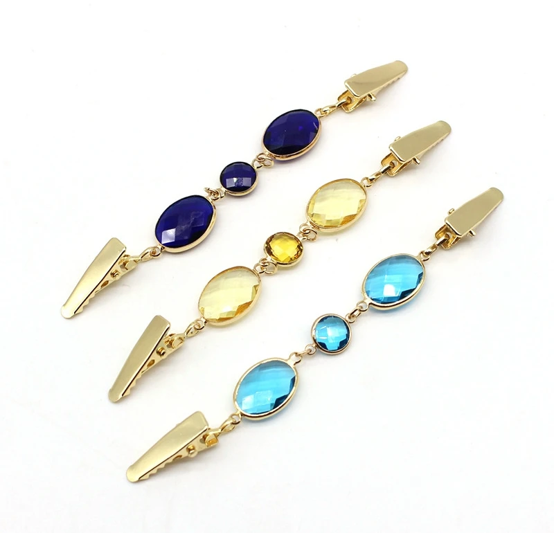 

Rhinestone sweater Chain Clip Cardigan Shawl Brooch Shirt Tie Metal Pin with Alligator Clip Holder Garment Accessories Jewelry