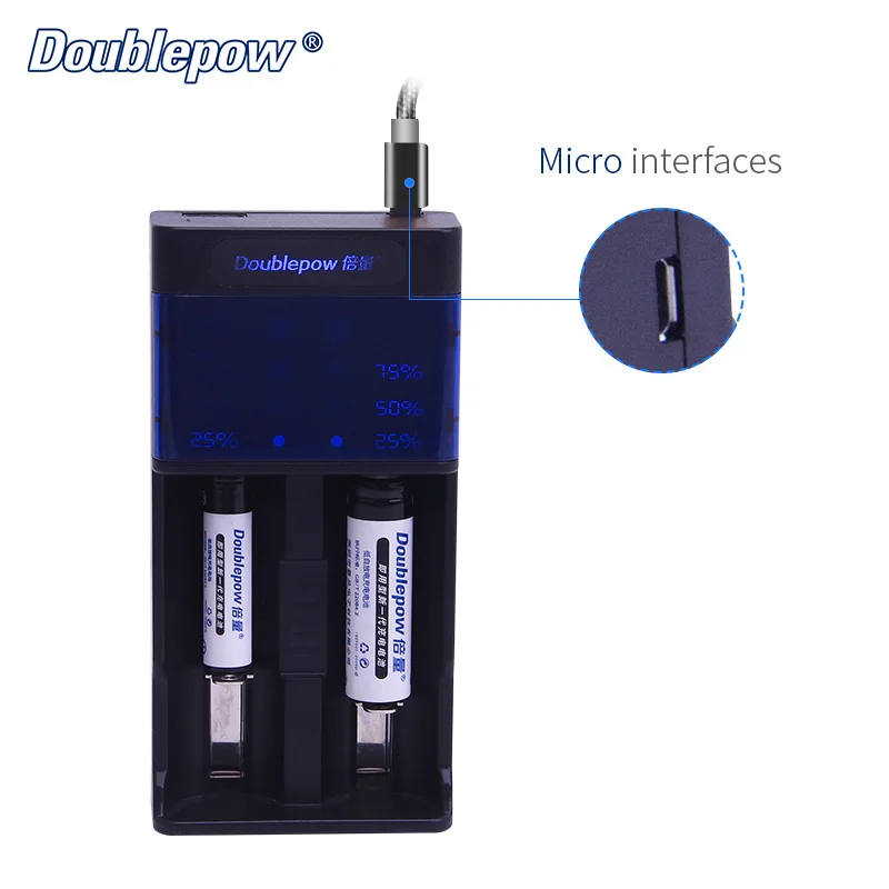 2 слота Doublepow DP UK85 USB ЖК индикатор Интеллектуальное Быстрое зарядное устройство +