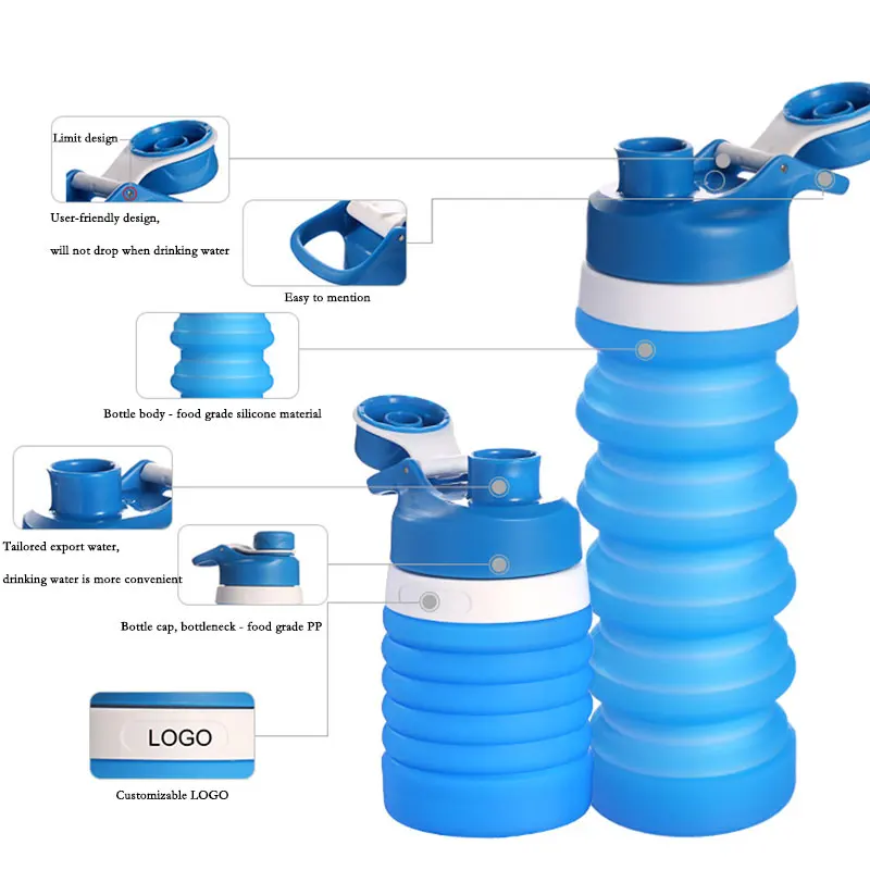 Креативная портативная спиральная складная бутылка для воды, складной инструмент для путешествий, складные спортивные силиконовые бутылки Botellas