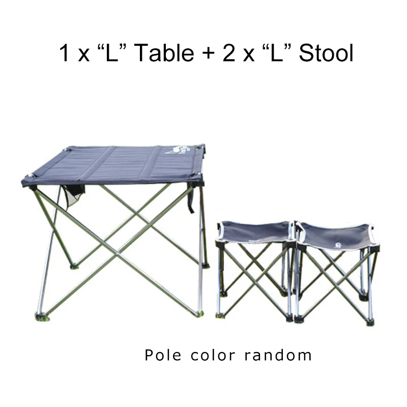 Пустыня и лиса кемпинг складной стул и табурет алюминиевый сплав открытый пикник для стула «сделай сам» и стол легкий барбекю рыболовные инструменты - Цвет: L Table x 2 L stool