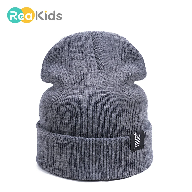 

REAKIDS Baby Hats Knitted Autumn Winter Baby Caps For Boys Girls Children's Winter Hats Girls Boys Hat Kids Cap For Girls