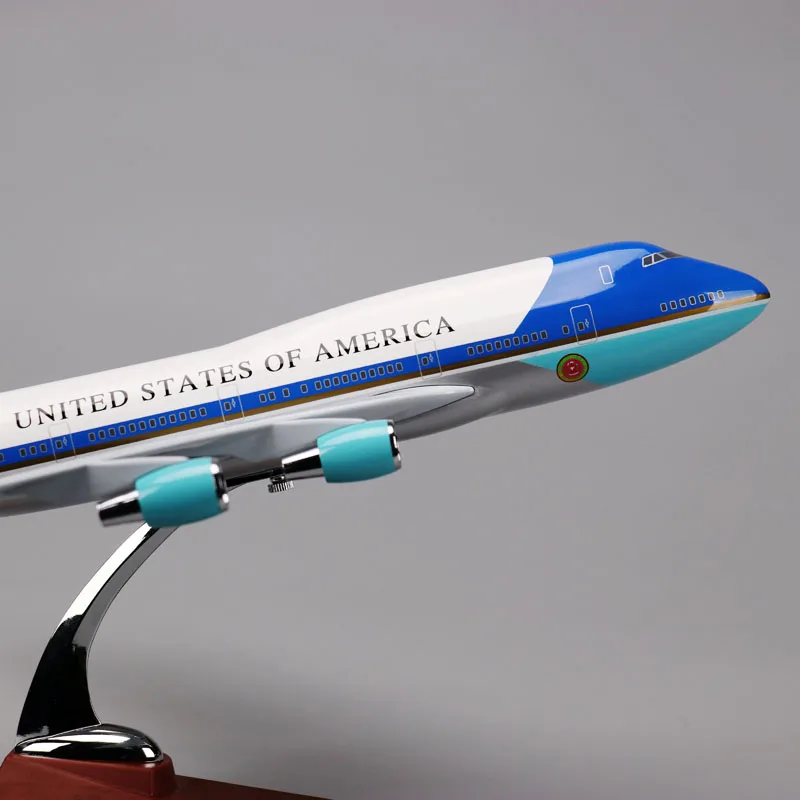 Высокая имитация 45 см Boeing 747 авиалиний США модель самолета Модель игрушки подарок для детей