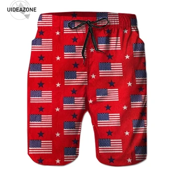 

American Flag Shorts Men 2018 New Elastic Waist Loose Mens Shorts Korte Broek Mannen Male Beach Shorts Casual Workout Sweatpants