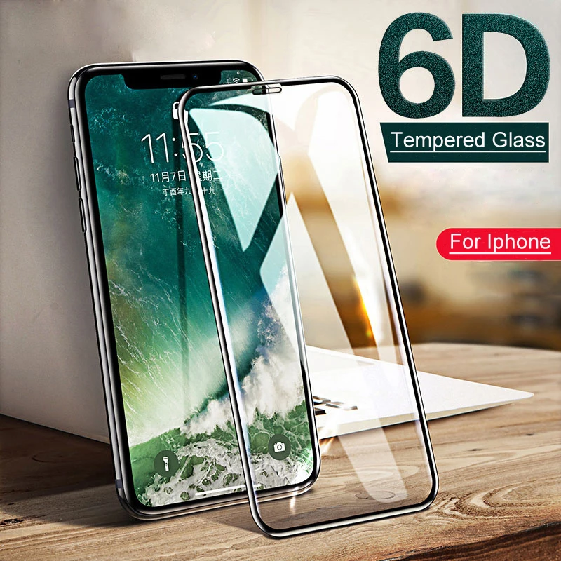 6D Защитное стекло для iPhone 6 6S 7 8 Plus X стекло на закаленное стекло для iPhone 6 6S 7 8 Plus 10 Защитная пленка для экрана Glas