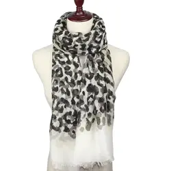 Шарф с леопардовым принтом Для женщин модельер бренда шарф зима платки и Женский шифоновый шарф Cachecol Echarpes платки