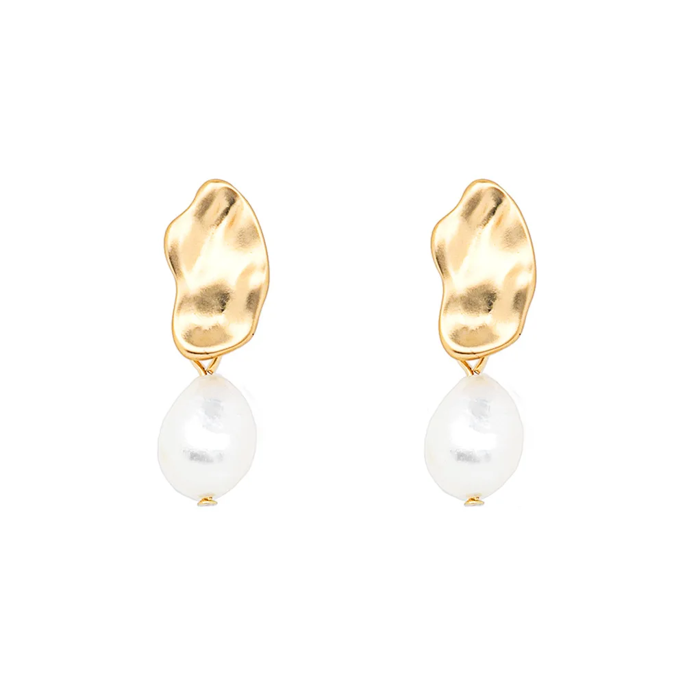 

White Teardrop Simulation Pearl Earrings Dangle For Women Trendy Baroque Palace Style Long Temperament Hook Simple Earrings