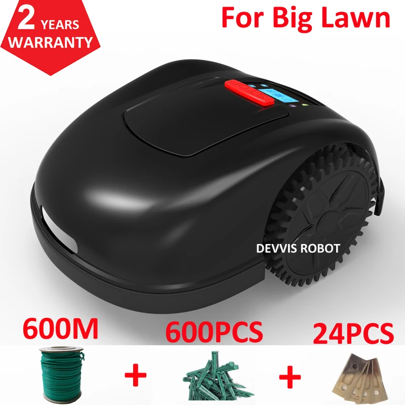 Smartphone APP Contorl Smart Remote Control Lawn Mower Robot With 13.2AH Li-ion Battery+600m wire+600pcs pegs+24pcs Blade