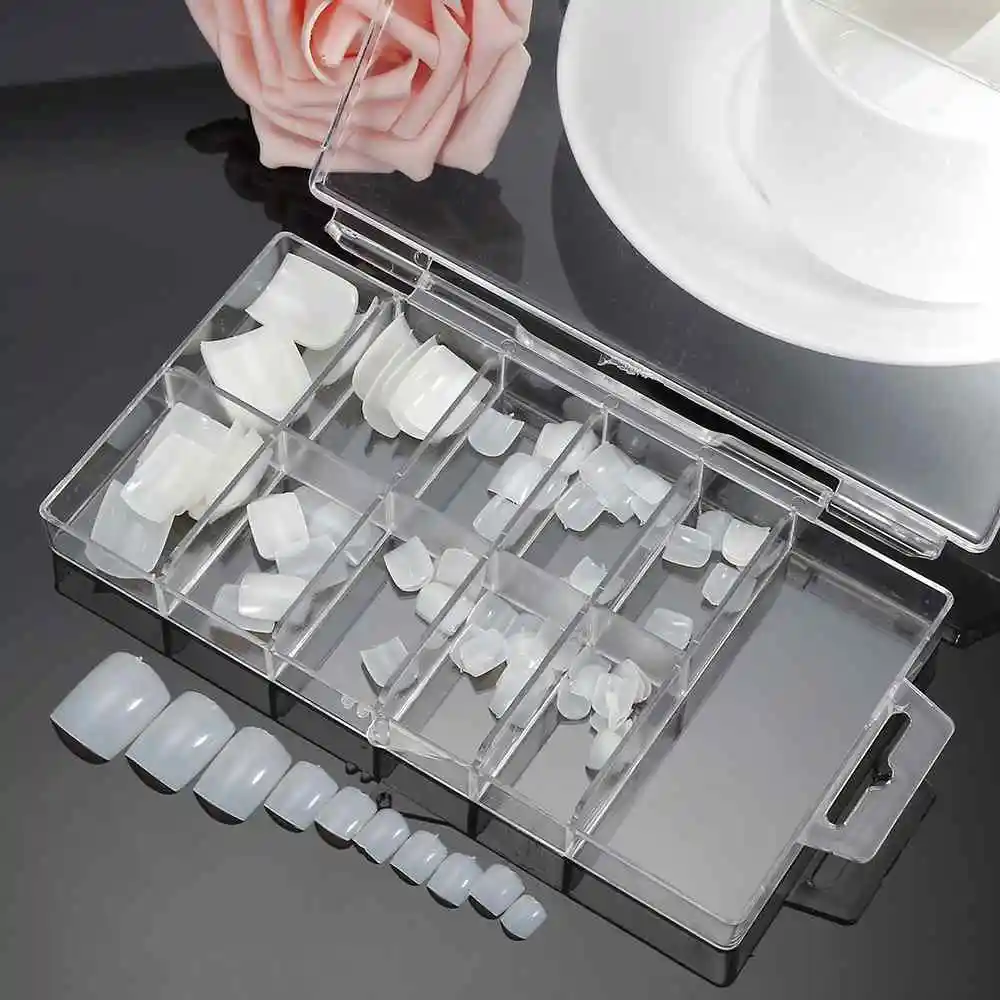 

100Pcs Hot Selling Natural Toe False Nail with Box Art Tips French Acrylic Polish UV Gel Sticker Salon Design Manicure Tools
