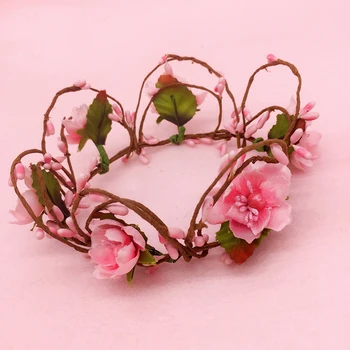 

2020 Hot 6Pcs New Baby pink Blush Pink Flower Crown Headband Small flower crowns girls baby girls props