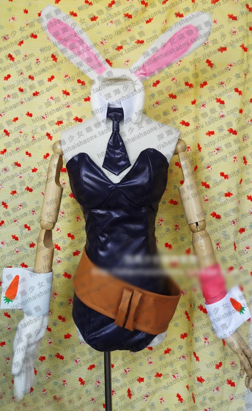

Riven Bunny Cosplay Costume Halloween Uniform Lovely Outfit Headdress+Uniform+Gloves+Wristband+Tie+Belt Custom-made