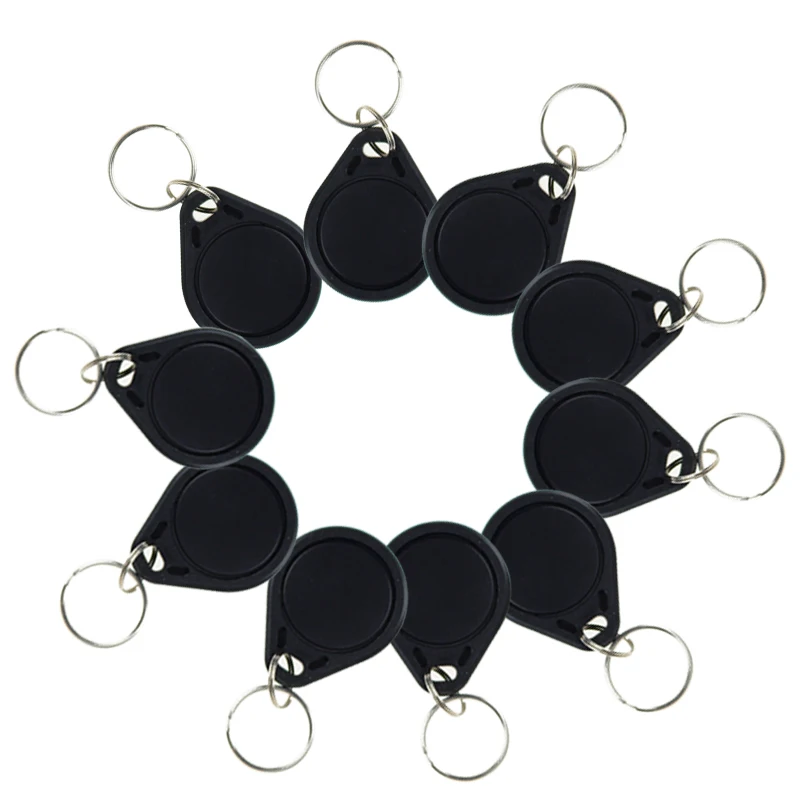 Buy 10pcs RFID key tags black keyfobs 13.56 MHz IC
