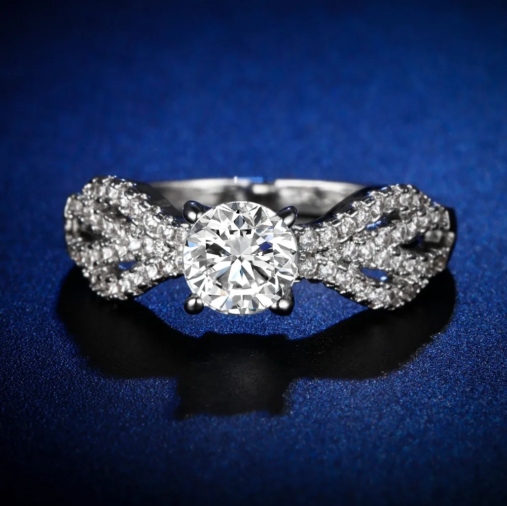

Original Design Handmade cz unique style top quality round cut Ring Cubic Zirconia Hot Ins sterling silver 925