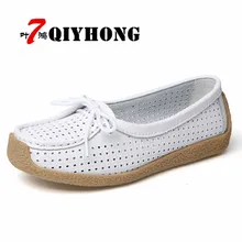 QIYHONG/ г.; Летняя женская обувь на плоской подошве; женская обувь из натуральной кожи; женские лоферы с вырезом; балетки на плоской подошве со шнуровкой; Туфли-оксфорды