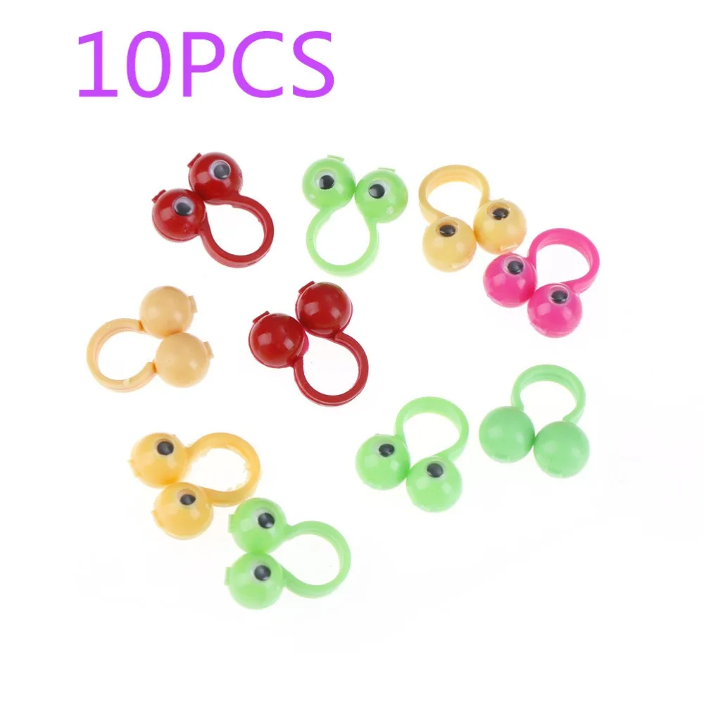 

10Pcs Pinata Fillers Birthday 25mm Eye Finger Puppets For Kids Gift Toys Plastic Rings With Wiggle Eyes Party Favors