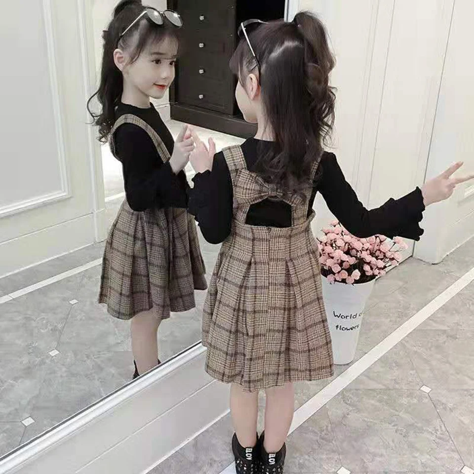 New Style Autumn Winter Spring Toddler Girl Tops+ Dresses Girls Suit Kids Clothes Girl Sets For Age 4 5 6 7 8 9 10 12 13 Year