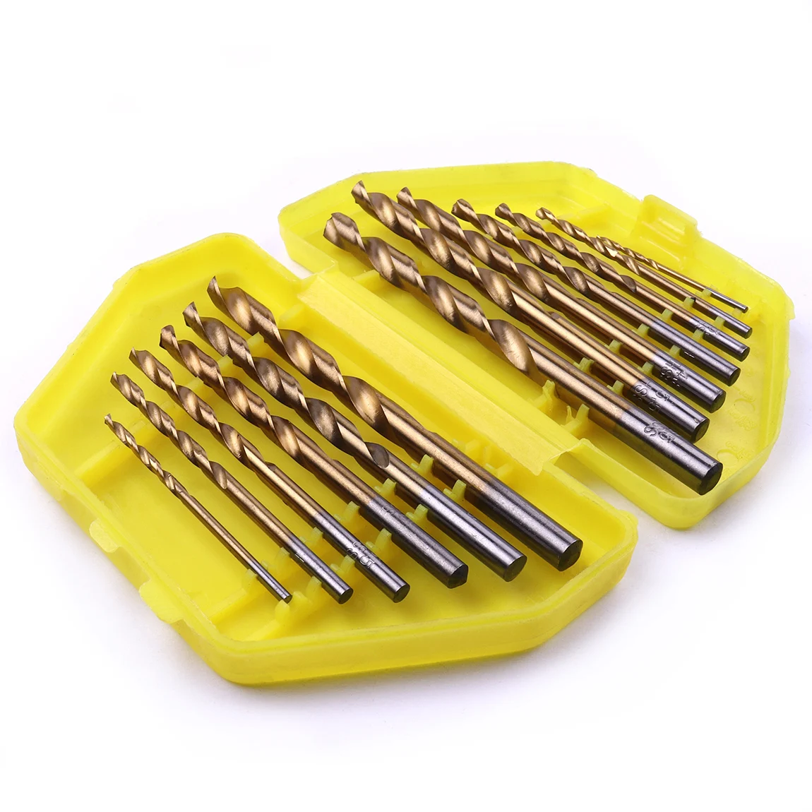 

13 PCS Metric System Durable Titanium Quick Change Twist Drill Bits Set Tools Drilling With Case RU Warehouse