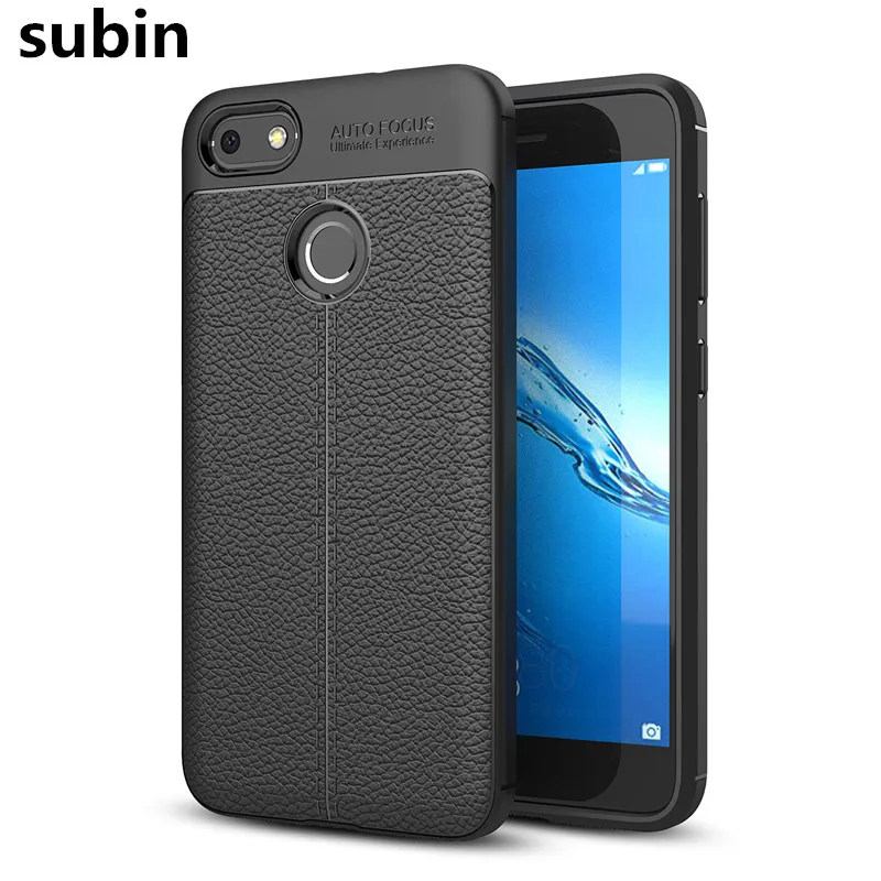 

For Huawei P9 Lite Mini Case 5.0" Cover Silicone Soft TPU Brushed Carbon Fiber For Huawei P9 Lite Mini Back Phone Cases Luxury