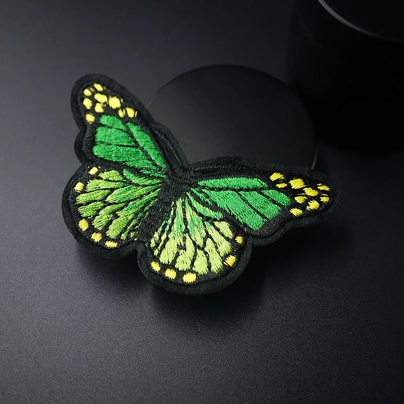 Зеленая бабочка(Размер: 5,0x8,0 см) DIY утюг на ткани значки патч вышитая аппликация Швейные наклейки одежда аксессуары