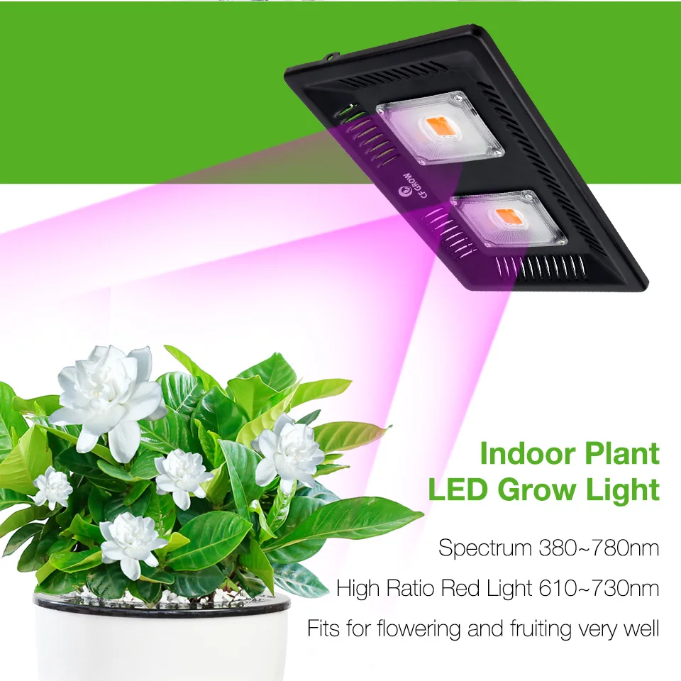 Водонепроницаемый IP67 COB светодиодный светильник для выращивания полный спектр 200 Вт ультра-тонкий светодиодный светильник для выращивания овощей