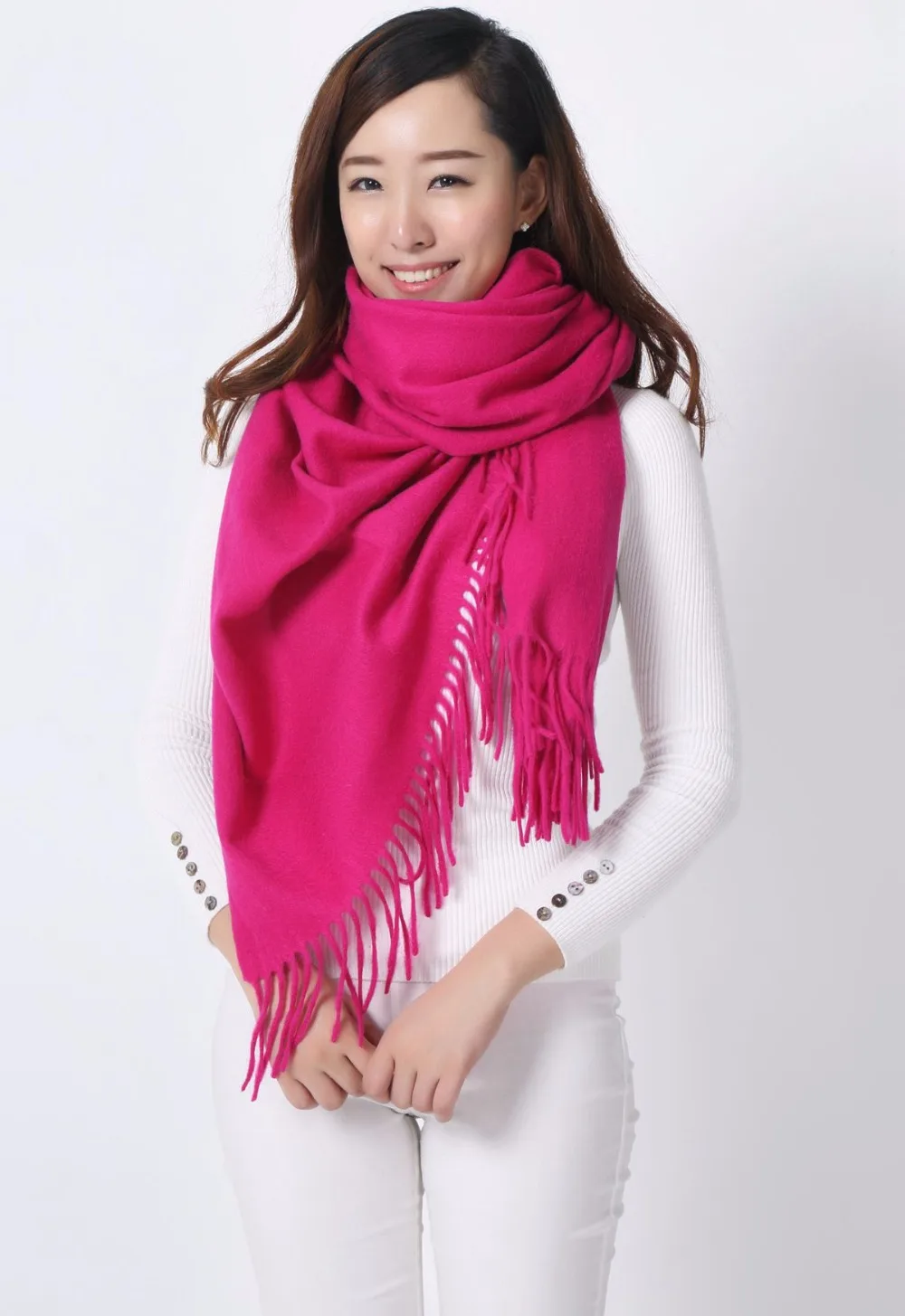 100% Wool Thick Solid Color Winter Shawl Scarf Scarves wrap New Hot ...