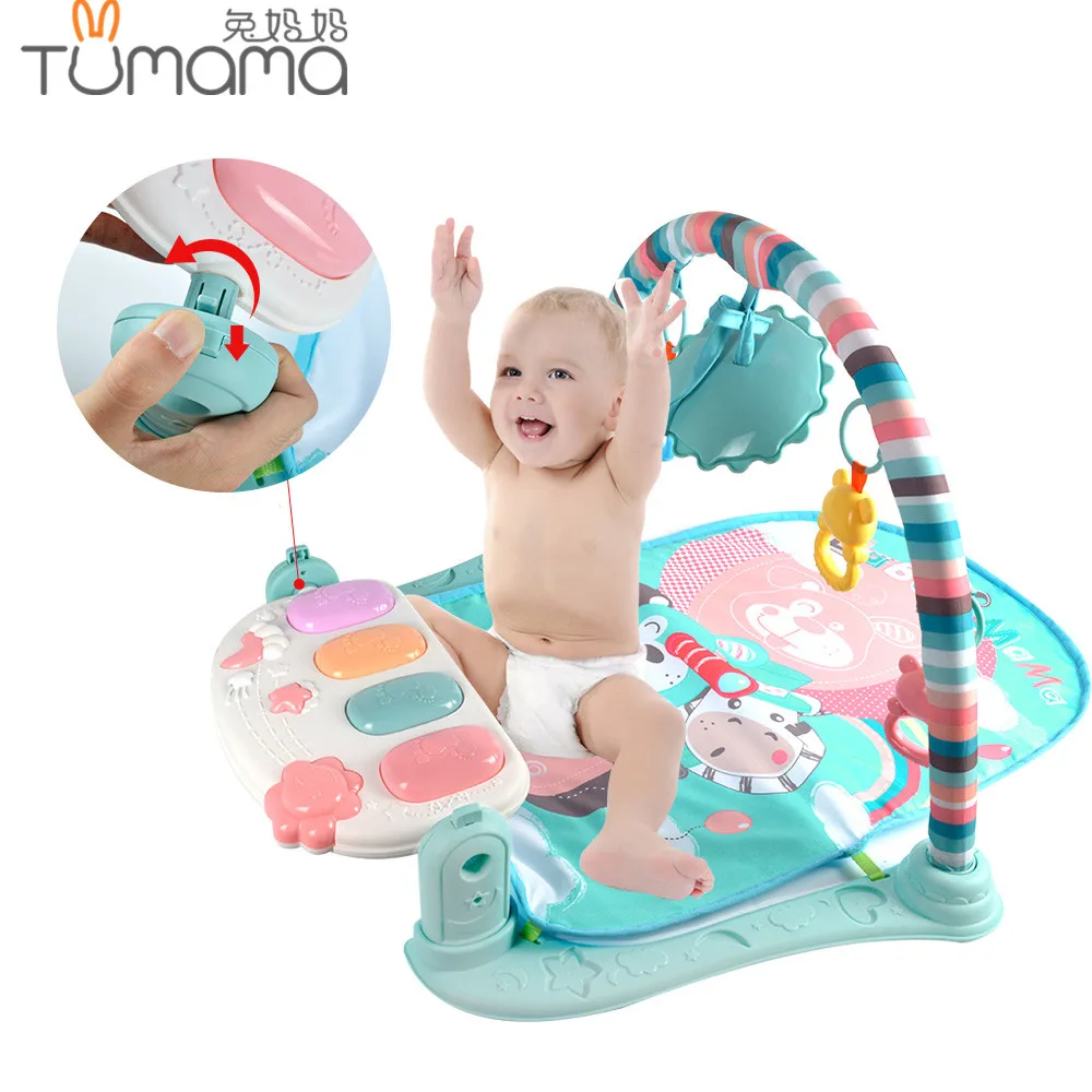 

Tumama Activity Play Mat Multifunction Piano Fitness Rack With Music Rattle Infant Children Educational Toys For Newborn Baby