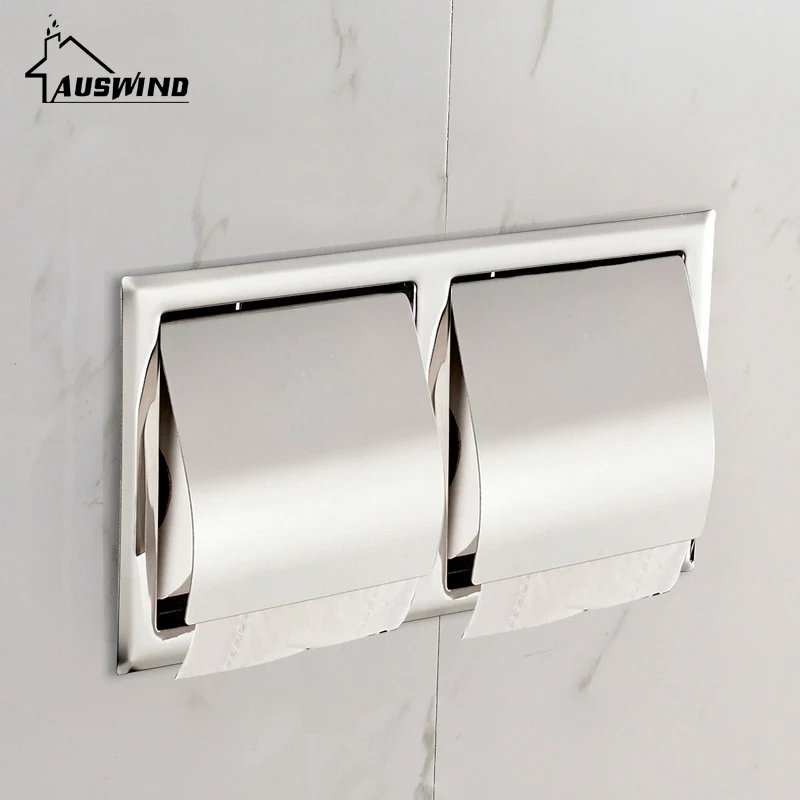 Kaufen Schwarz Moderne Wc Papier halter 304 Edelstahl Wc Rolle Halter Verdeckte Embedd Hotel Bau für bad produkt