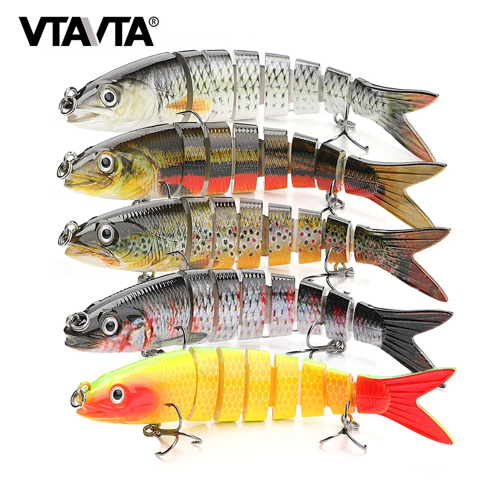 VTAVTA Sinking Swimbait Wobbler 19g 8 Segments Fishing Lure Multi Jointed Fishing Hard Lures Crankbait Lifelike Artificial Bait 