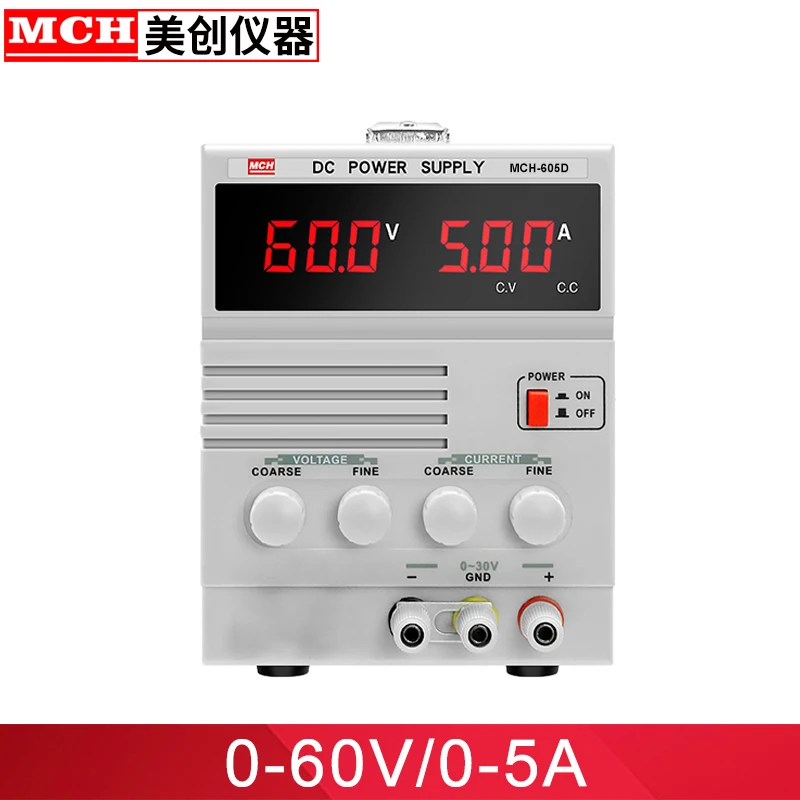 

60V 5A DC Power Supply MCH-605D Single Channel Linear DC Power Supply Lab Power Supply DC Regualted Power Supply for reapiring