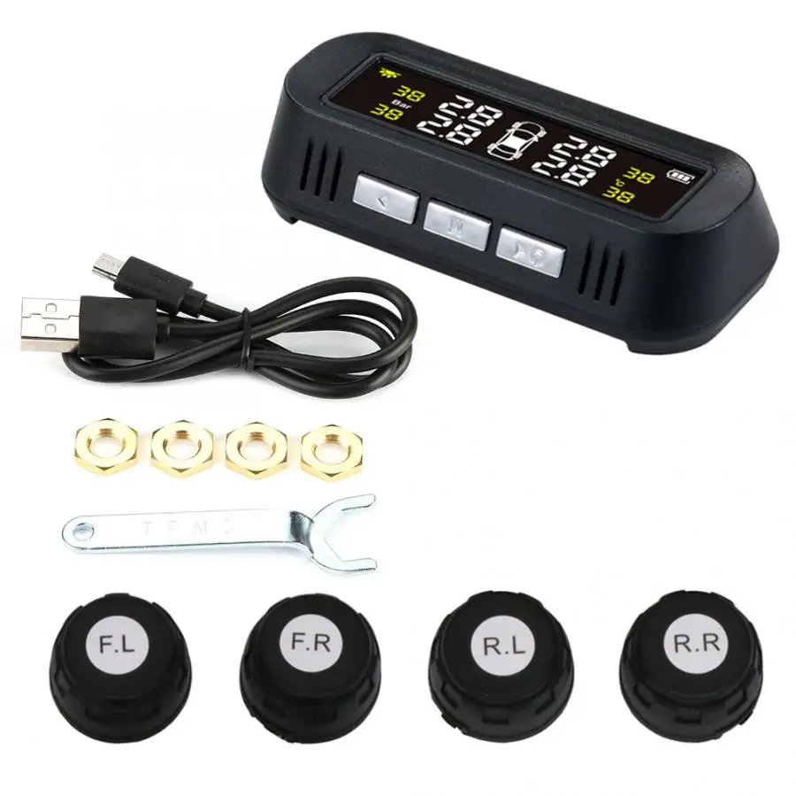 

Car TPMS TY16 Tire Pressure Monitor System Solar Power External Digital Tyre Pressure Sensor Automobiles Car Accessories