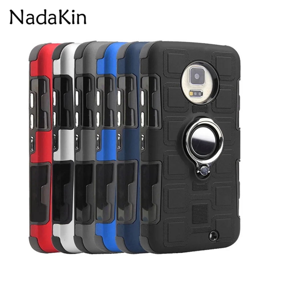 

Heavy Duty Protection Hybrid Rugged Armor Case Cover with Finger Ring Holder for Motorola Moto G5 E4 G4 C G5S G6 Plus EU X4 2017