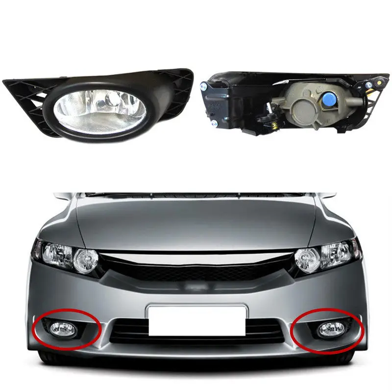 2pcs For Honda Civic eighth generation models 2009 2011 Front Fog Lamp