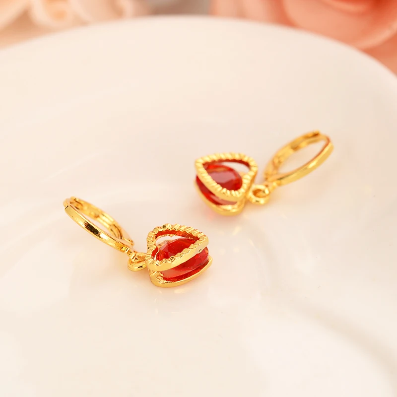 

New Fashion Design Women Charming Numerals Earrings Zircon crystal heart dangle Earrings For Women Wedding drop Gift