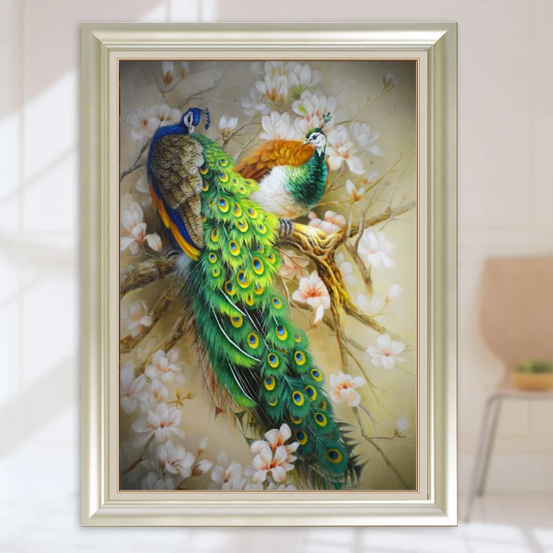 

Youran Living Room Vintage Decoration Diamond Mosaic Painting,Green Peacock,Animal, DIY 5D Diamond Embroidery Kit,Wall Paintings