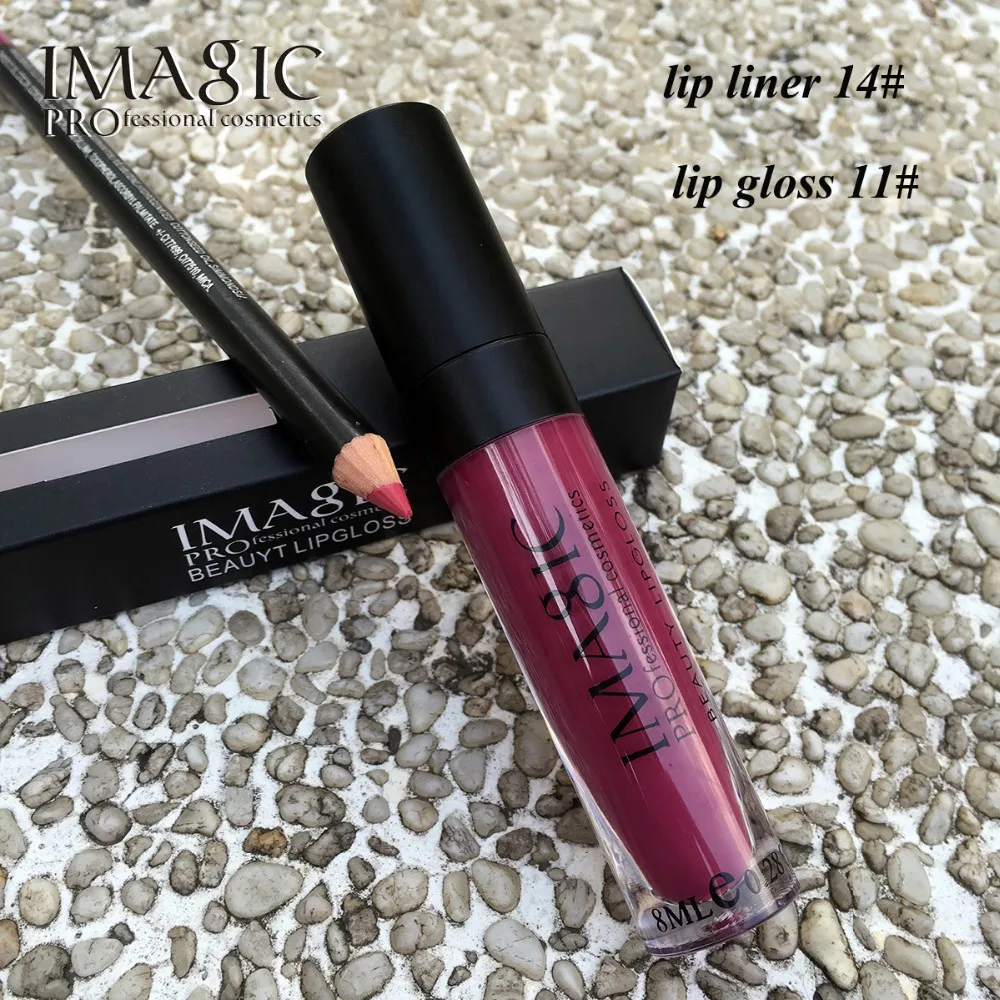 9Colors IMAGIC Lip Gloss Waterproof Matte Liquid Lipstick Strawberry Long Lasting Lip Kit as pencil for lips Makeup