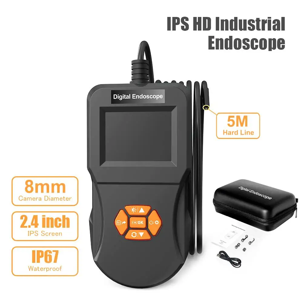 

2.4 Inch IPS High Definition Screen Digital Detection Endoscope Endoscope With Camera Video Recording Function Waterproof Probe