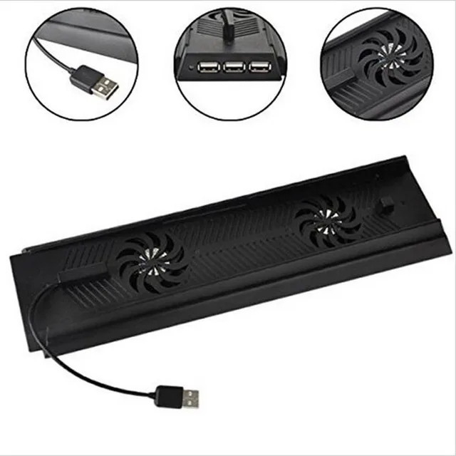 Best Price 3 Ports Charging Dock USB HUB HOST Dual Cooling Fans Cooler Base Holder Charger Vertical Stand for Playstation 4 PS4 Console