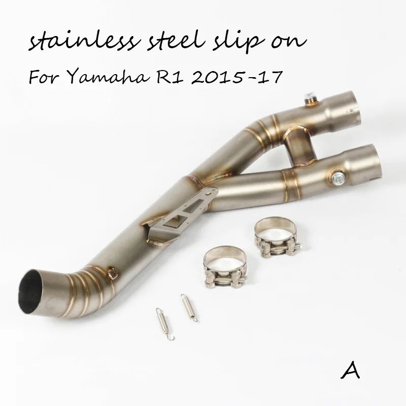Slip On For Yamaha R1 2015-2017 Motorcycle Exhaust mid link pipe 61mm Stainless Steel Titanium Alloy Middle Pipe Moto Modify | Автомобили
