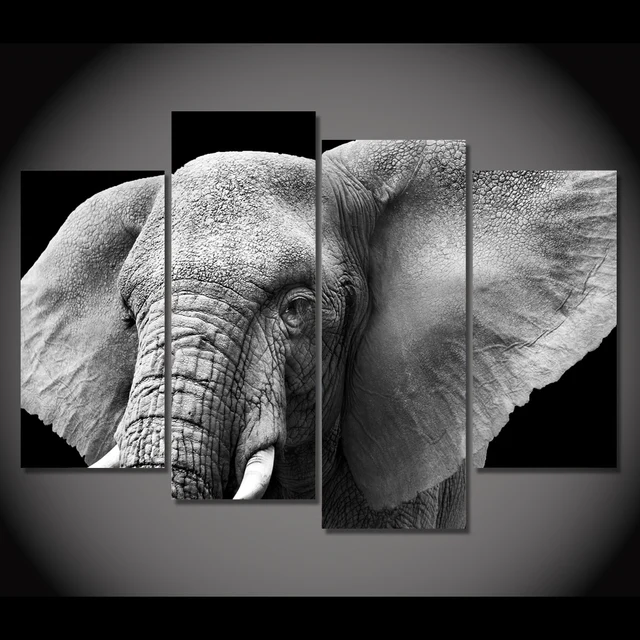 top modulaire photos lphant dfenses oreilles ivoire peinture sur toile 4 pcs sans cadre mur photos - Cadre Elephant top modulaire photos lphant dfenses oreilles ivoire peinture sur toile 4 pcs sans cadre mur photos - Cadre Elephant
