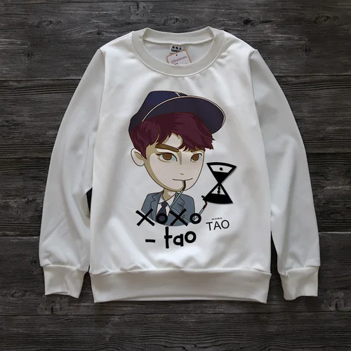 Новинка EXO Kpop TAO 3D мультфильм parint зима круглый вырез толстовки для женщин/мужчин вентиляторы уличная Толстовка Harajuku Женская одежда - Цвет: 3