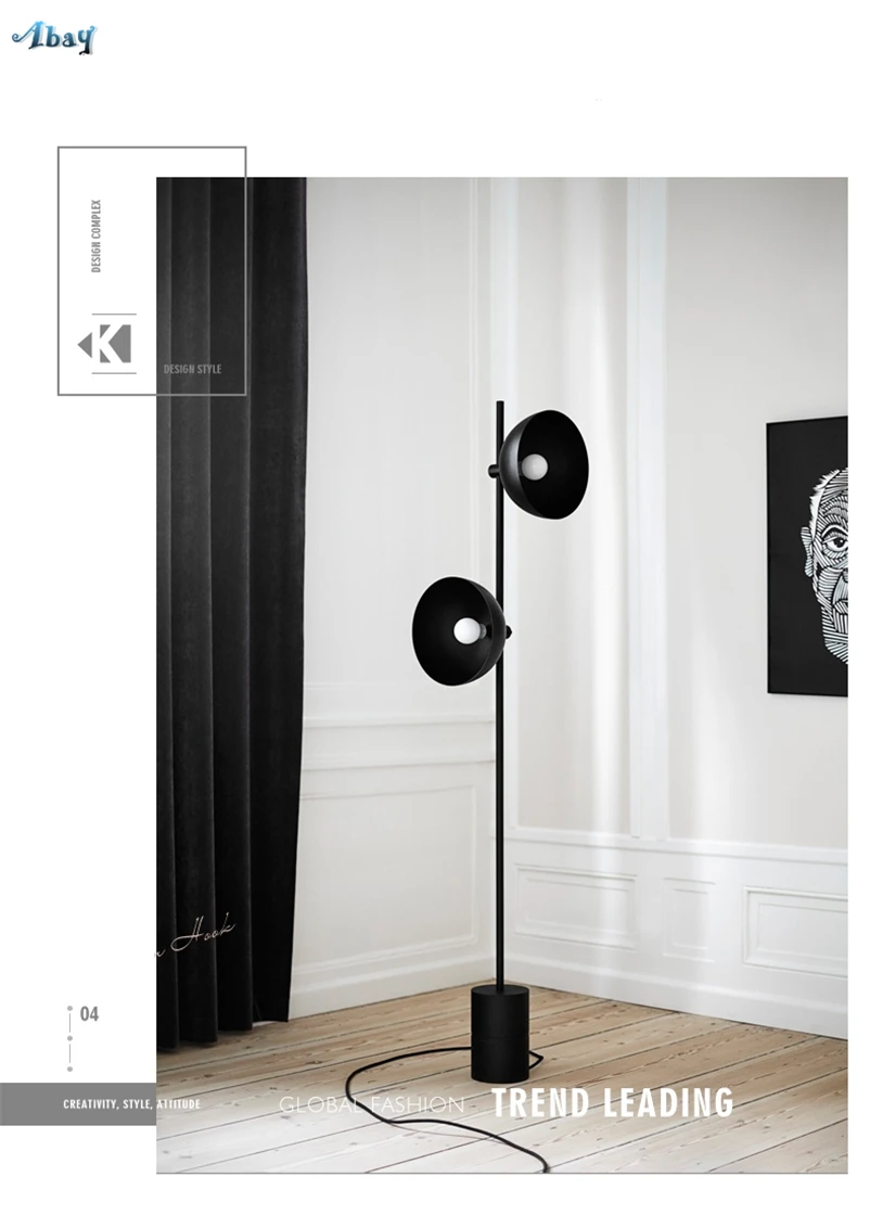 Торшеры датского дизайна с черным Рогом, стоячие для гостиной, ресторана, промышленная модель комнаты, минималистичные напольные светильники для Кабинета