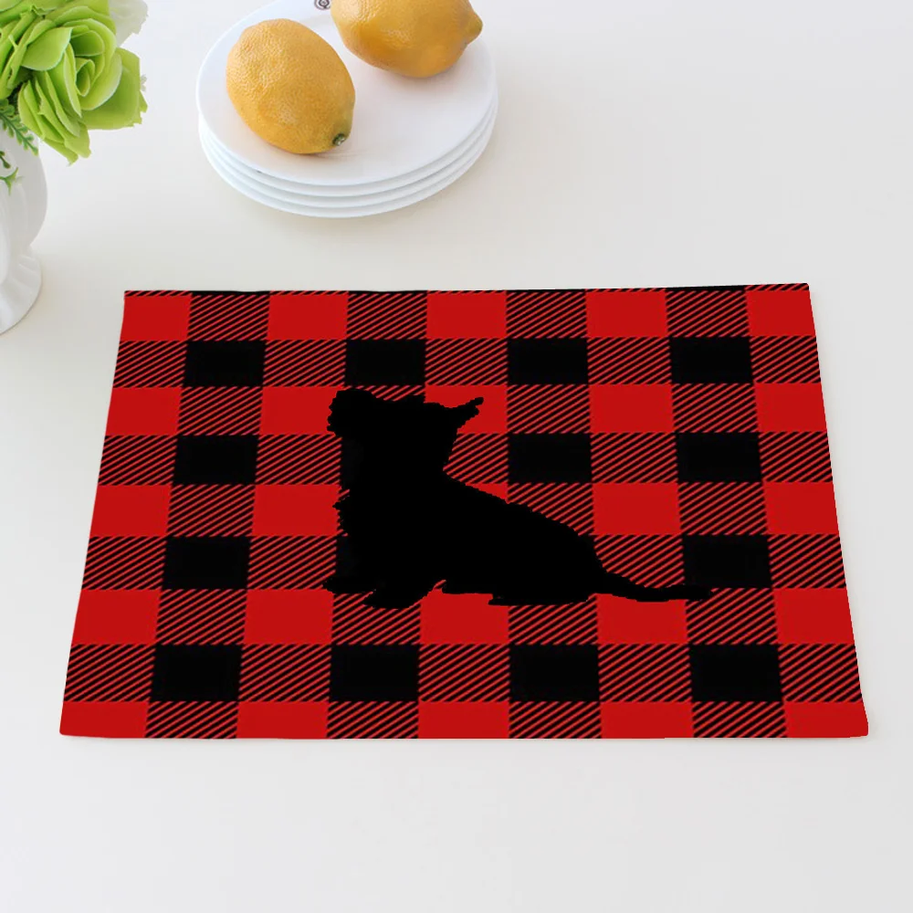 Новинка 2018 Простая подставка для посуды с принтом Westie Dog Silhouette модная красная