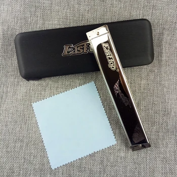 

High Quality Sliver Harmonica Performance Harmonica 24 Holes 48 Tones C Key with Black Box Woodwind Instruments