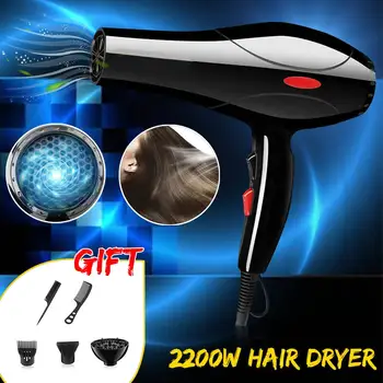 

2200W Professional Hair Dryer 5-modes Adjustment Strong Power Barber Salon Styling Tools Hot/Cold Air Blow Dryer 6 Piece Set
