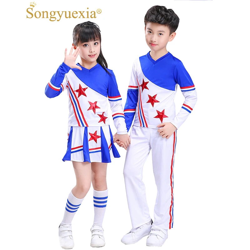Songyuexia New Pattern Children white blue stage dance Costumes