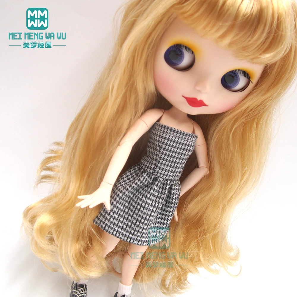 

1pcs Blyth doll accessories fashion sweatshirt, plaid dress for Blyth Azone 1/6 doll clothes