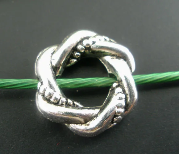 250Pcs Antique Silver Tone Twist Circle Spacer Bead Frame ...