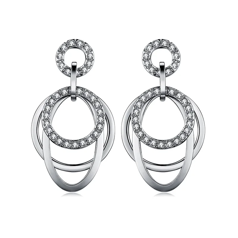 

Fashion AAA cubic zirconia Popular style multi-ring nested statement earrings ,Women's jewelry,YDGE109