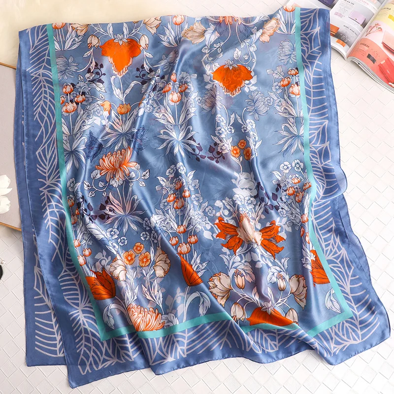 Брендовый дизайнерский шелковый шарф для женщин классический узор пашмины Высокое качество шали и Обертывания Дамы Осень Зима Шарфы Хиджаб